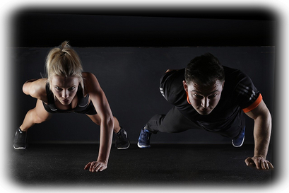 Kaffee fuer Fitness 2 Personen bei ihrem work-out