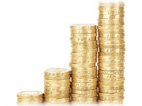 Token und Coins in 4 Stapel